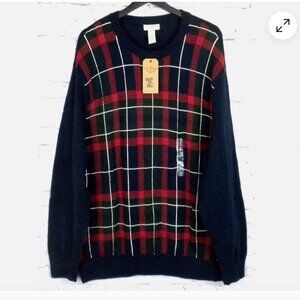 Dockers Cotton Plaid Knit Sweater NWT Size M